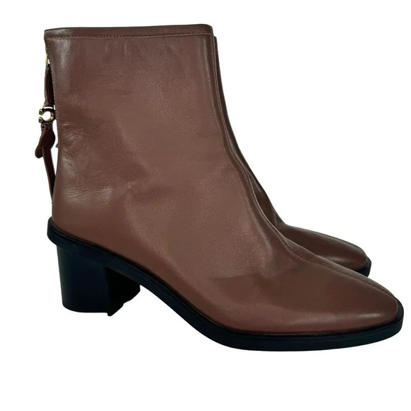 Coach Gabi Bootie Brown Leather Rounded Toe Ankle Boots Fall Chic Classic Size 8 - Picture 4 of 8